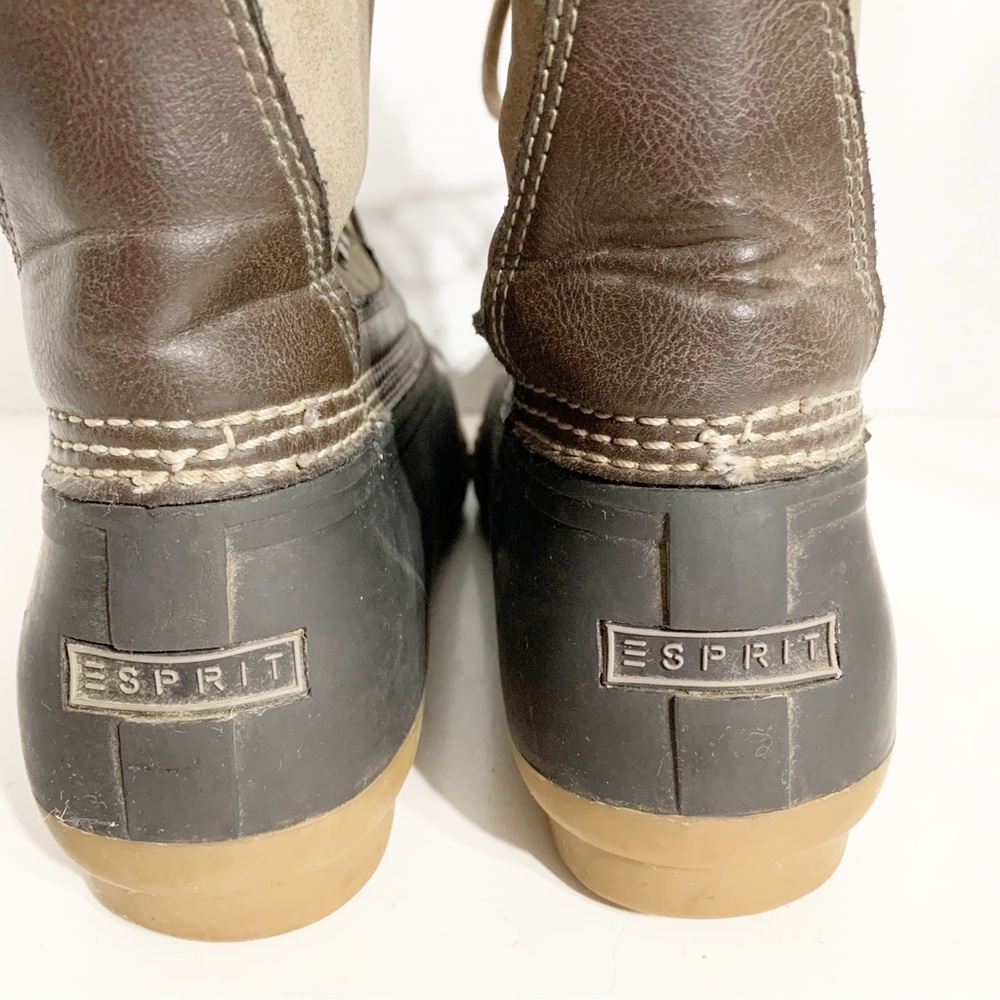 Vintage Esprit Suede Leather and Rubber Duck Boots Lace-up Fleece Lined Winter❄️ - Picture 6 of 9
